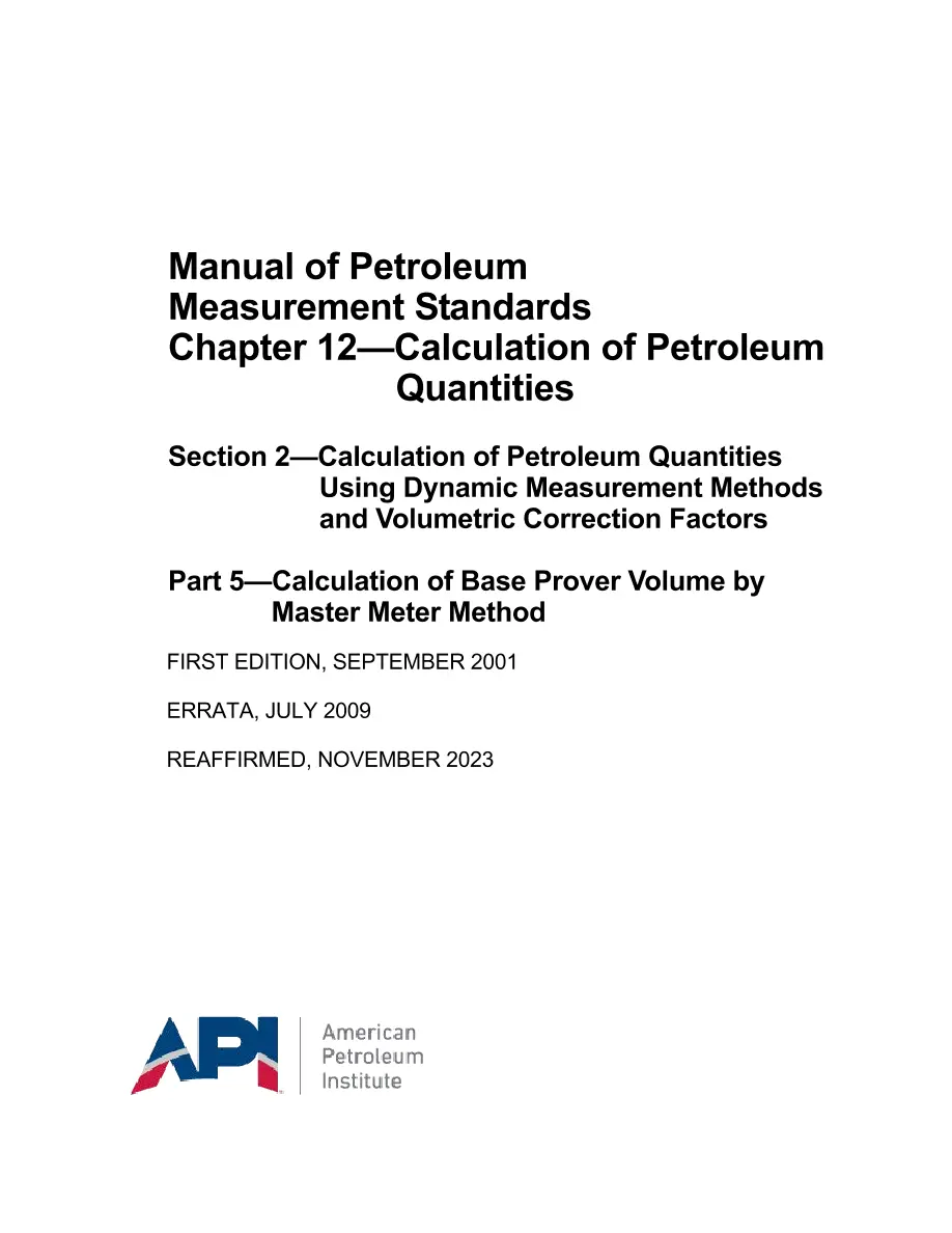 API MPMS Chapter 12.2 Part 5 (R2023) API MPMS Chapter 12.2 Part 5 (R2023) pdf