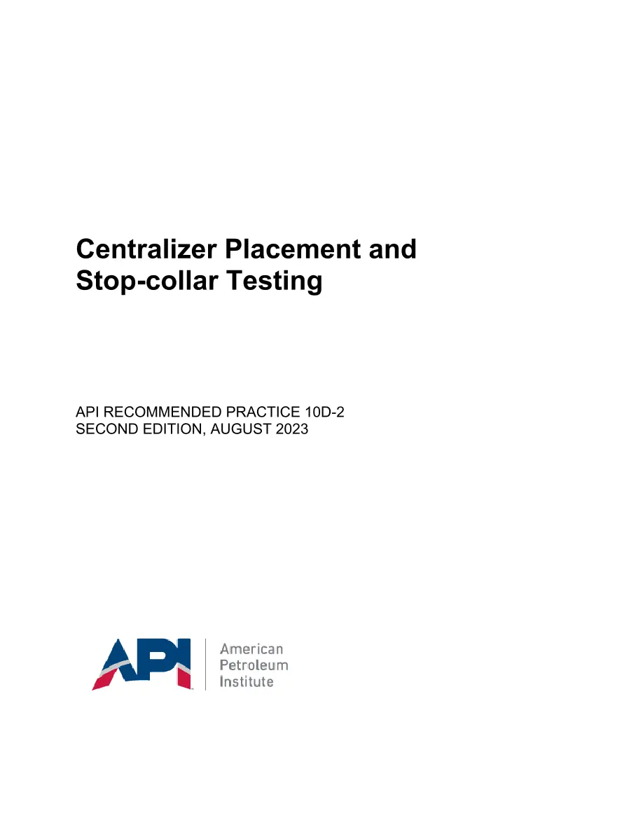 API RP 10D-2 Second Edition API RP 10D-2 Second Edition pdf