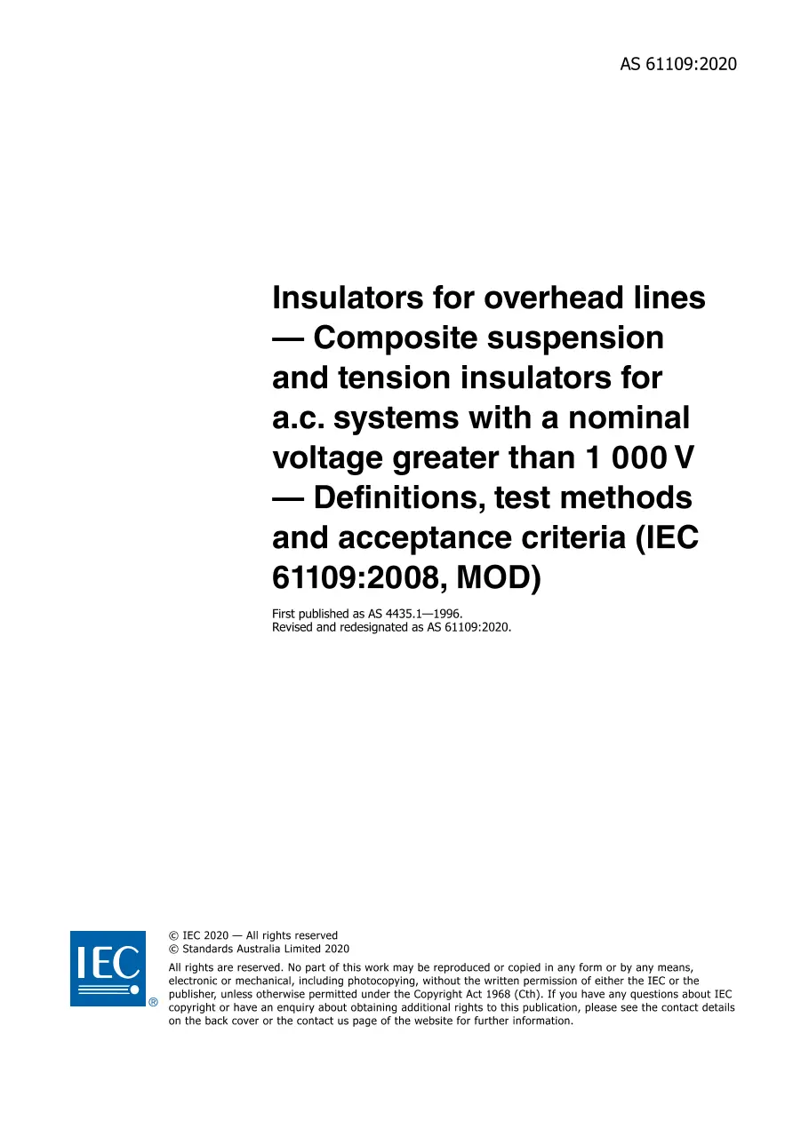 AS 61109:2020 AS 61109:2020 pdf