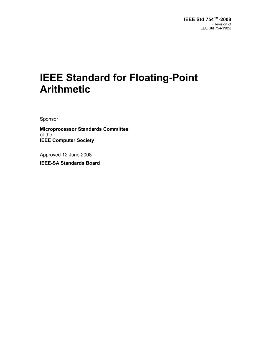 IEEE 754-2008 IEEE 754-2008 pdf