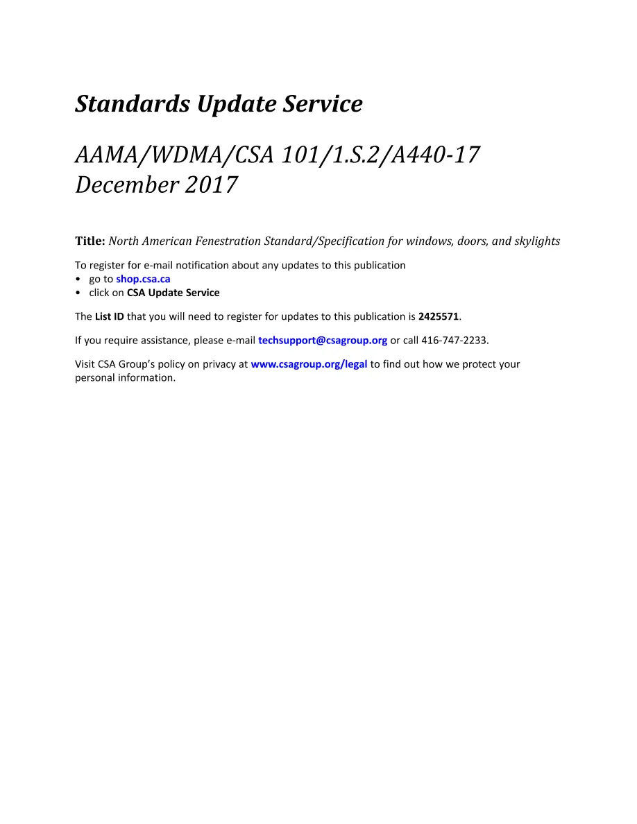 CSA A440-17 (R2022) pdf