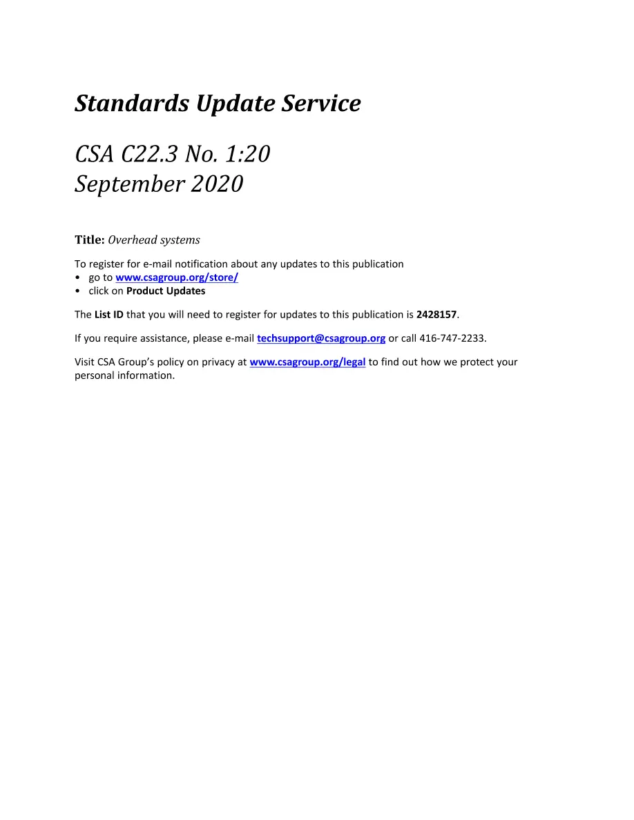 CSA C22.3 NO. 1:20 CSA C22.3 NO. 1:20 pdf
