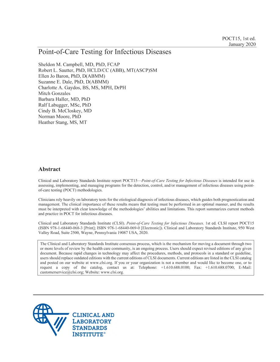 CLSI POCT15 CLSI POCT15 pdf