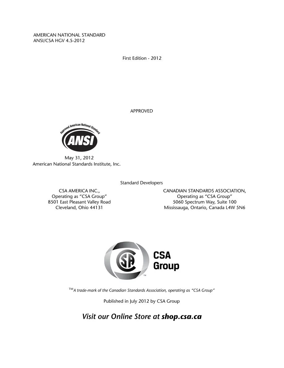 CSA ANSI/CSA HGV 4.5-2012 pdf