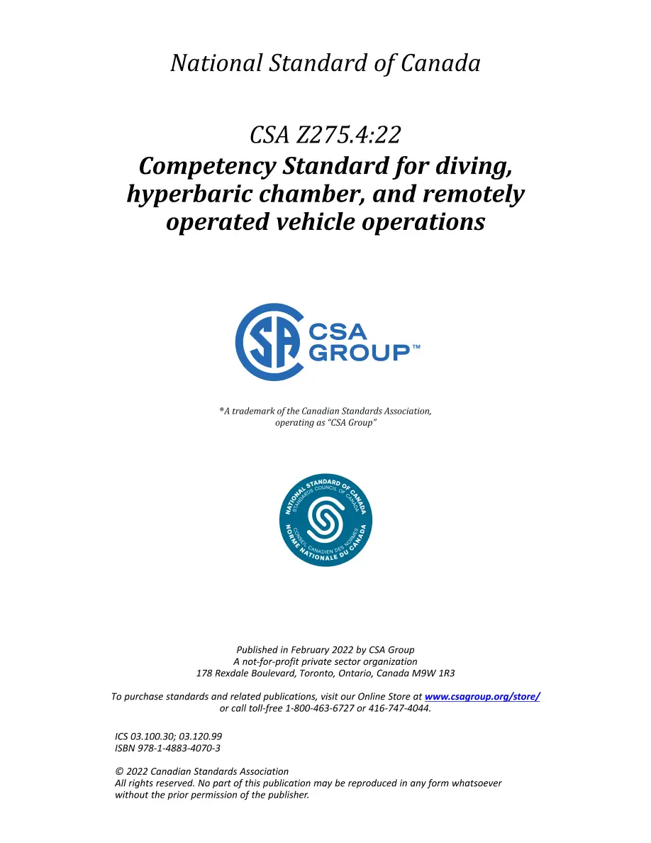 CSA Z275.4:22 CSA Z275.4:22 pdf