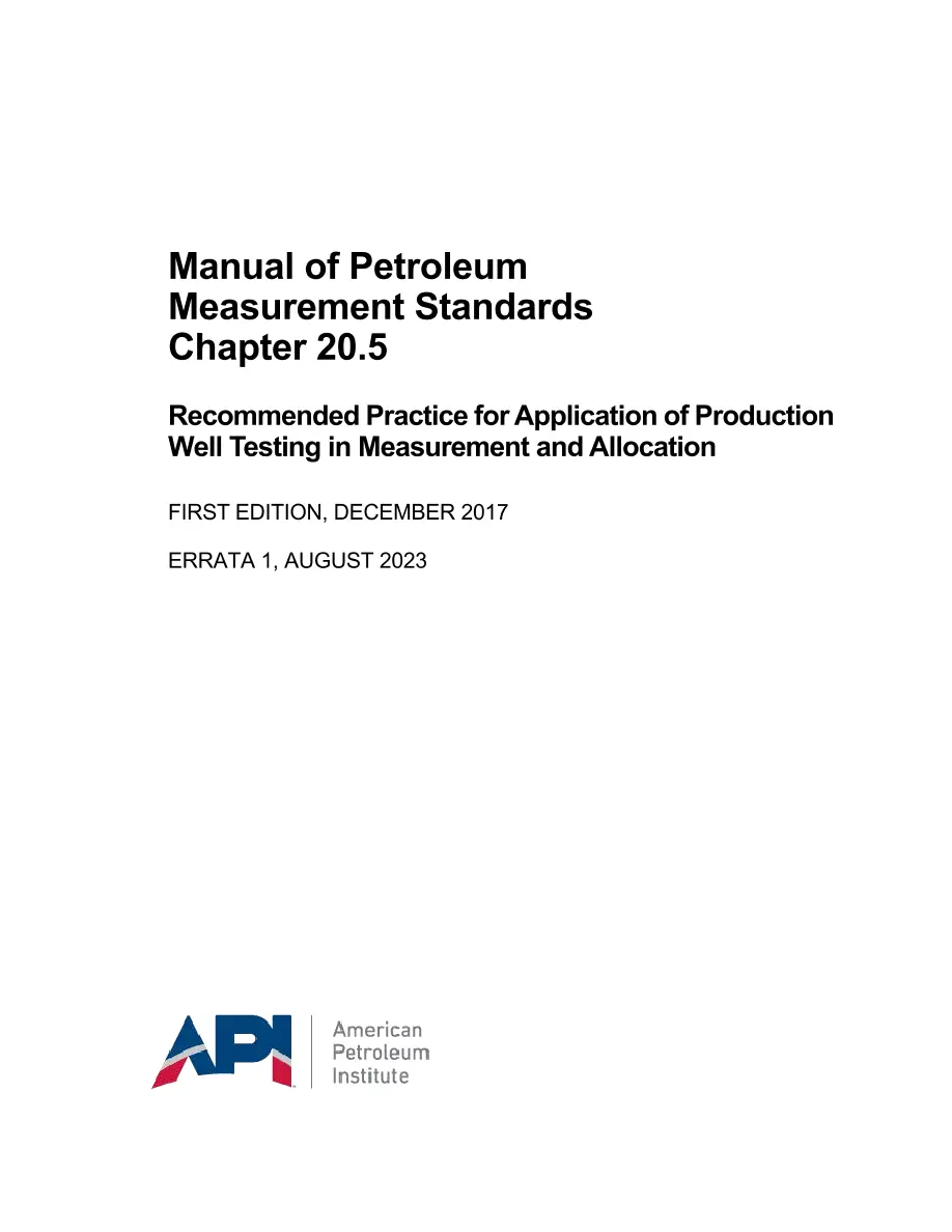 API MPMS Chapter 20.5 (R2023) API MPMS Chapter 20.5 (R2023) pdf