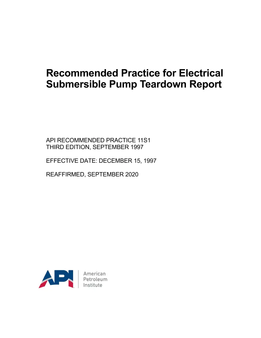API RP 11S1 (R2020) API RP 11S1 (R2020) pdf