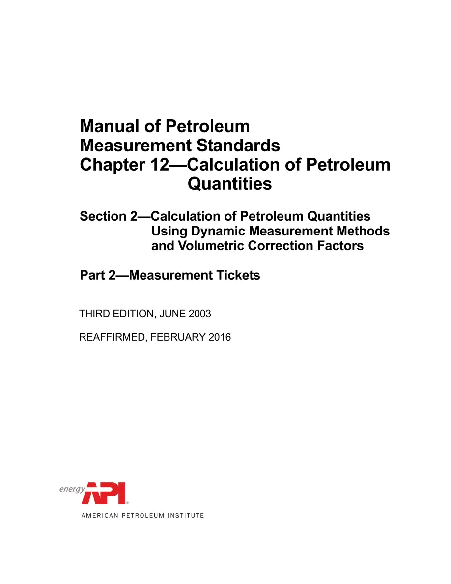 API MPMS Chapter 12.2 Part 2 (R2016) API MPMS Chapter 12.2 Part 2 (R2016) pdf