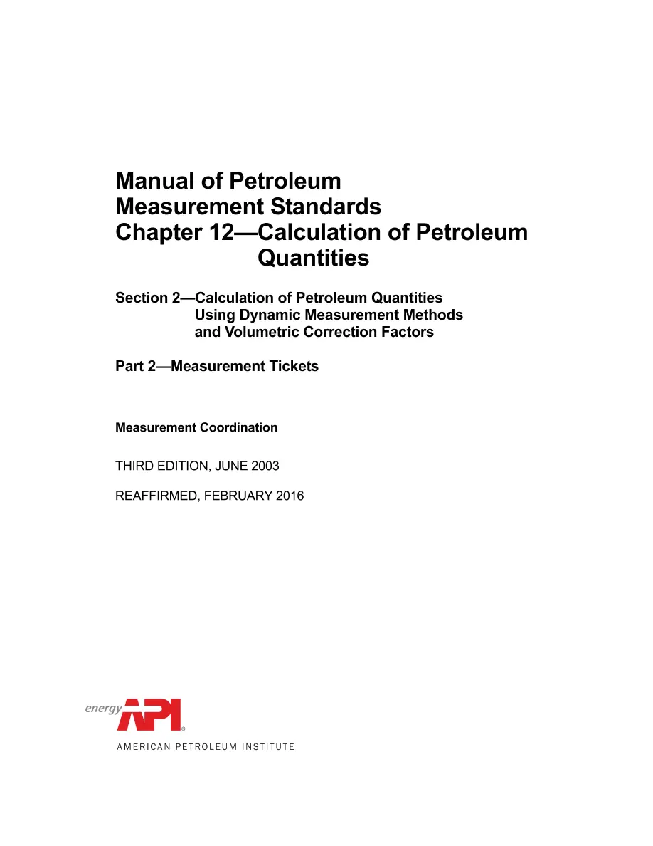 API MPMS Chapter 12.2 Part 2 (R2016) API MPMS Chapter 12.2 Part 2 (R2016) pdf