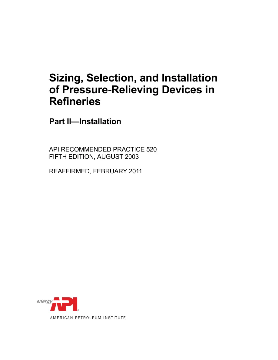 API RP 520 (R2011) API RP 520 (R2011) pdf
