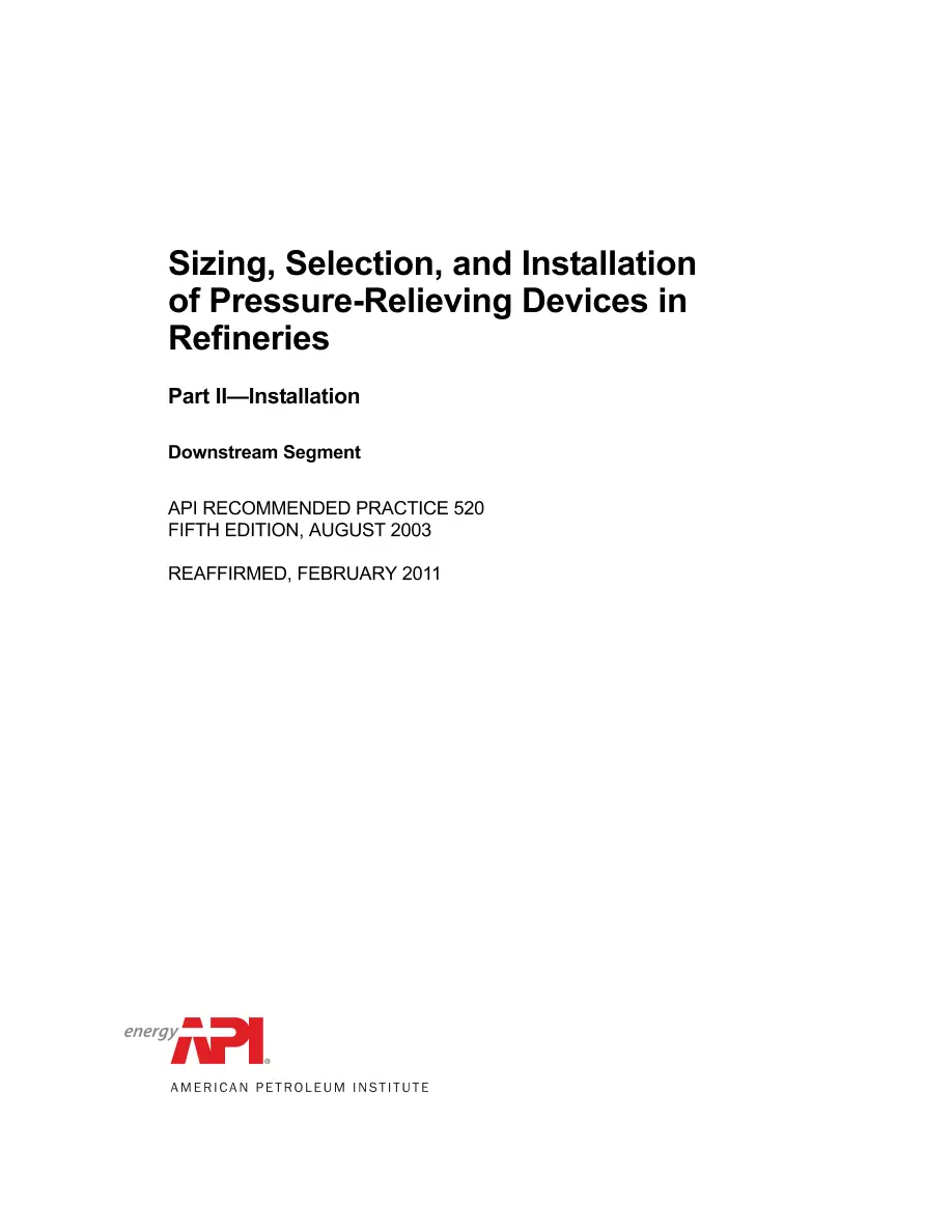 API RP 520 (R2011) API RP 520 (R2011) pdf