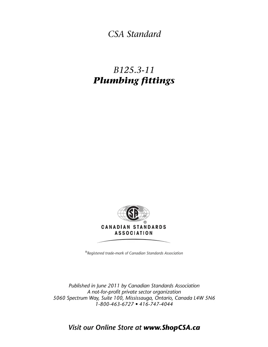 CSA B125.3-11 pdf