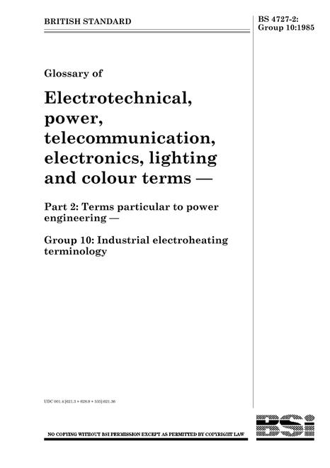 BS 4727-2:GROUP 10:1985 pdf