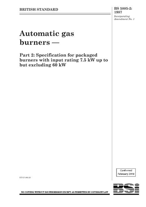 BS 5885-2:1987 BS 5885-2:1987 pdf