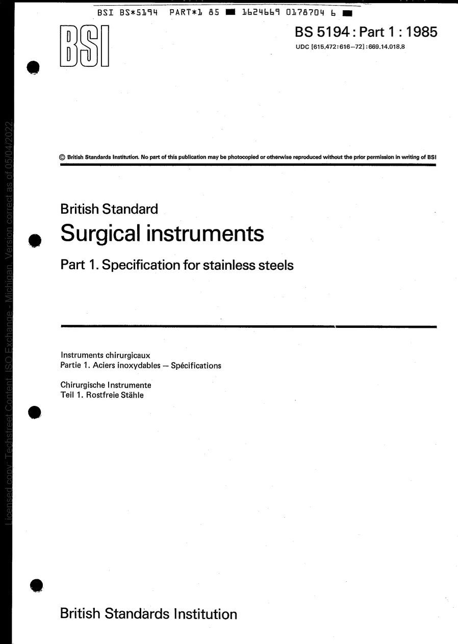BS 5194-1:1985 BS 5194-1:1985 pdf