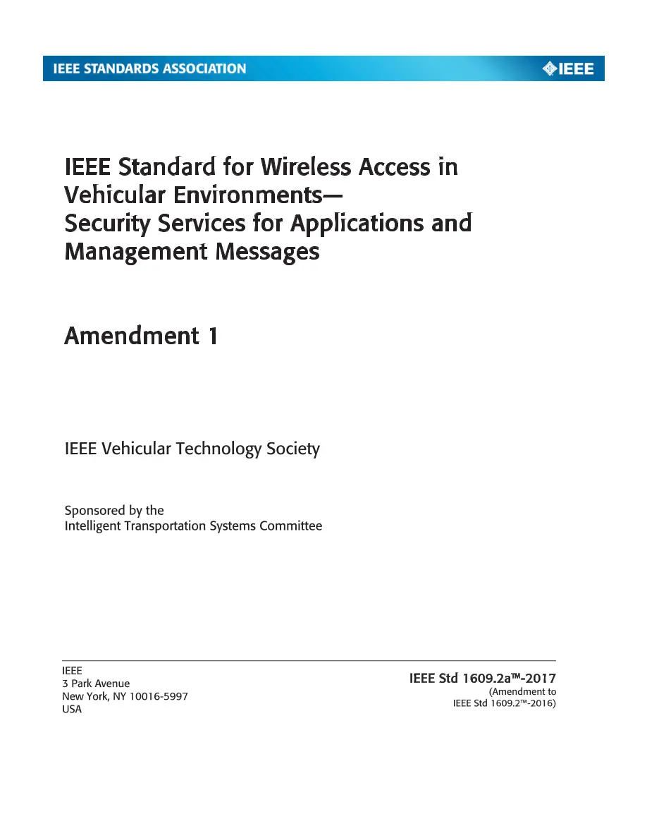 IEEE 1609.2a-2017 IEEE 1609.2a-2017 pdf