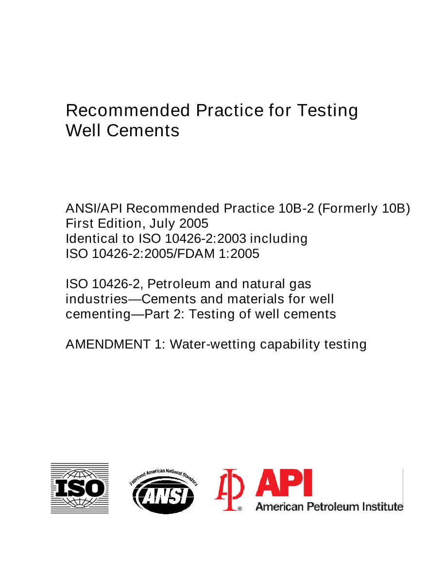 API RP 10B-2 (R2010) API RP 10B-2 (R2010) pdf