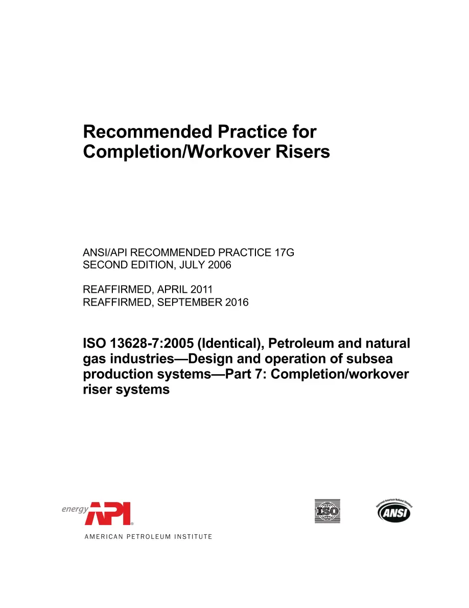 API RP 17G (R2016) API RP 17G (R2016) pdf