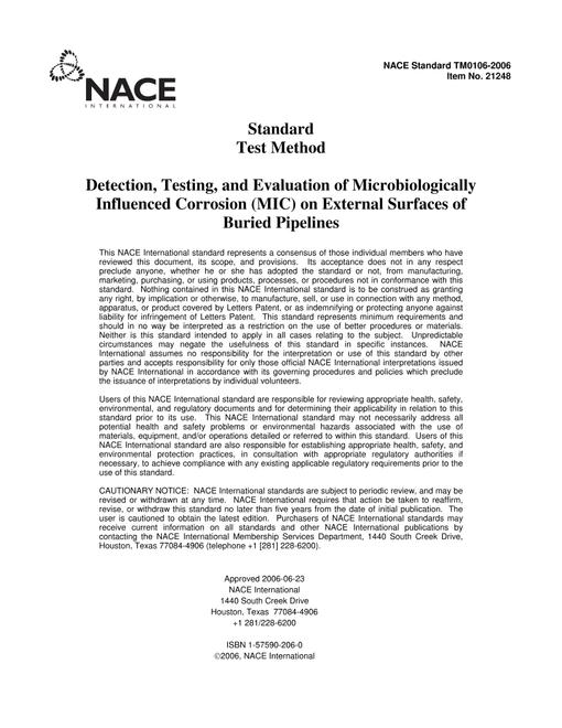 NACE TM0106-2006 NACE TM0106-2006 pdf