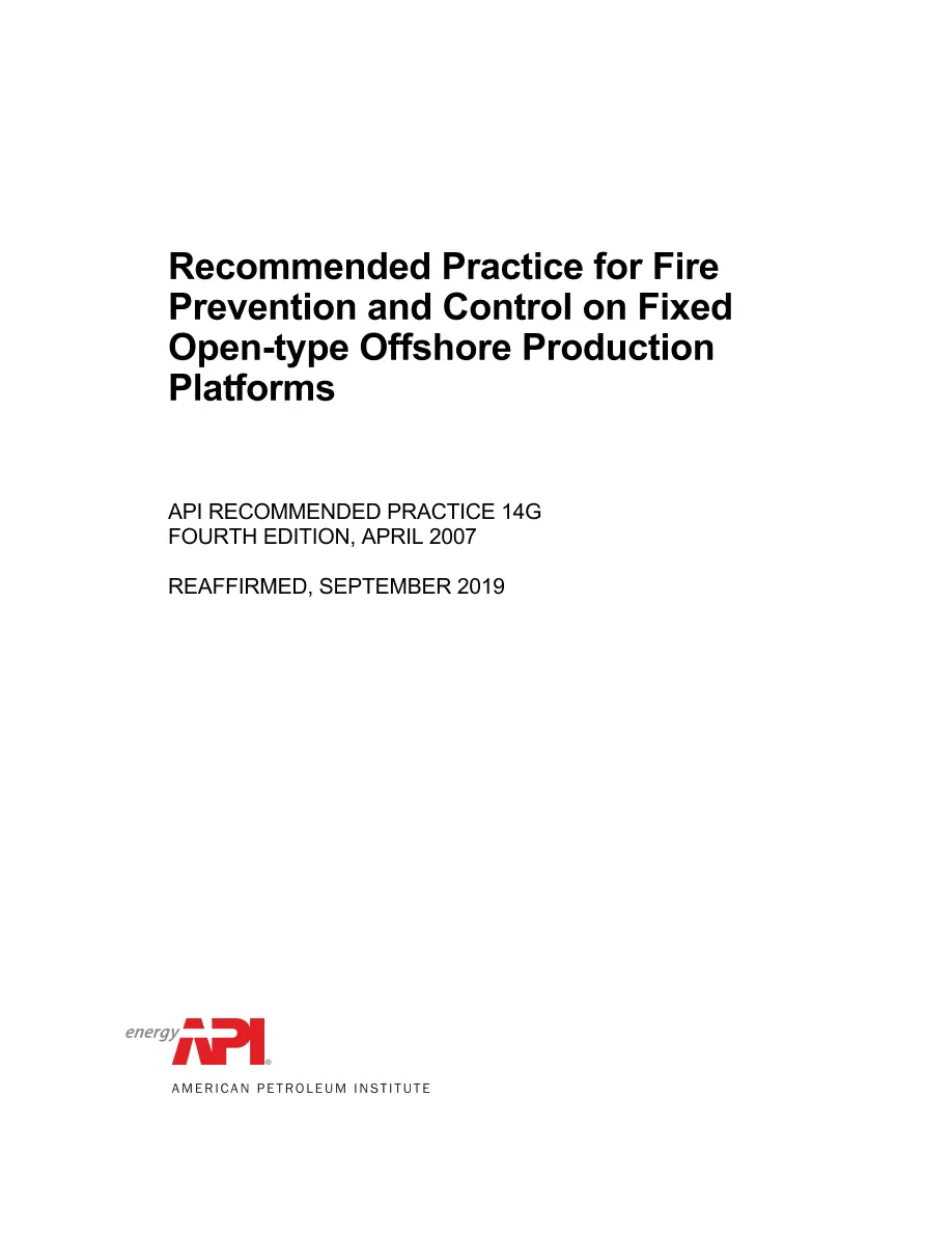 API RP 14G (R2019) API RP 14G (R2019) pdf