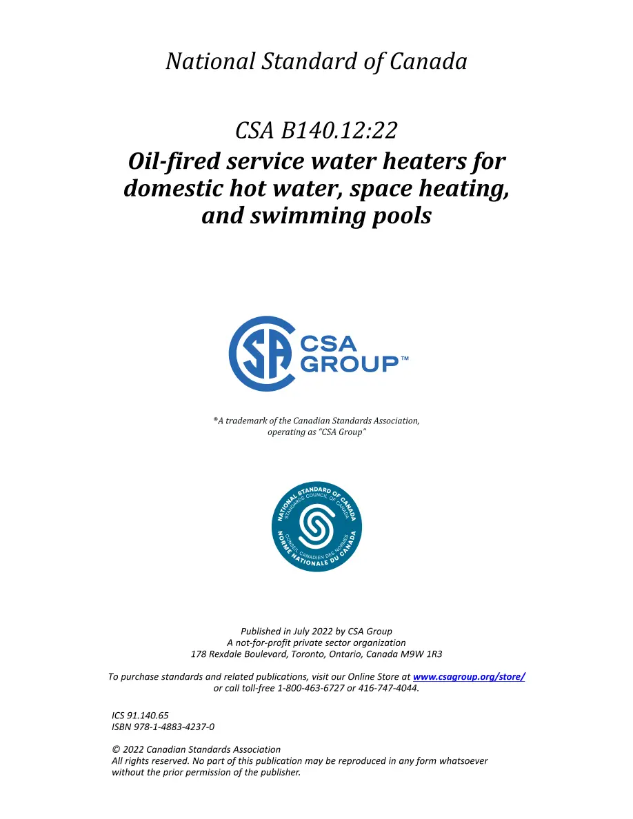 CSA B140.12:22 CSA B140.12:22 pdf