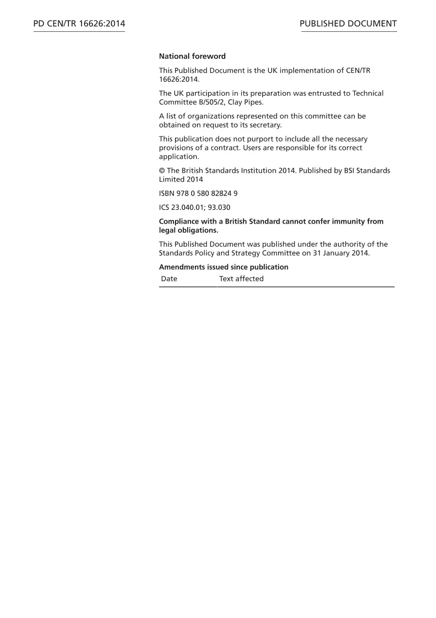 BS PD CEN/TR 16626:2014 BS PD CEN/TR 16626:2014 pdf