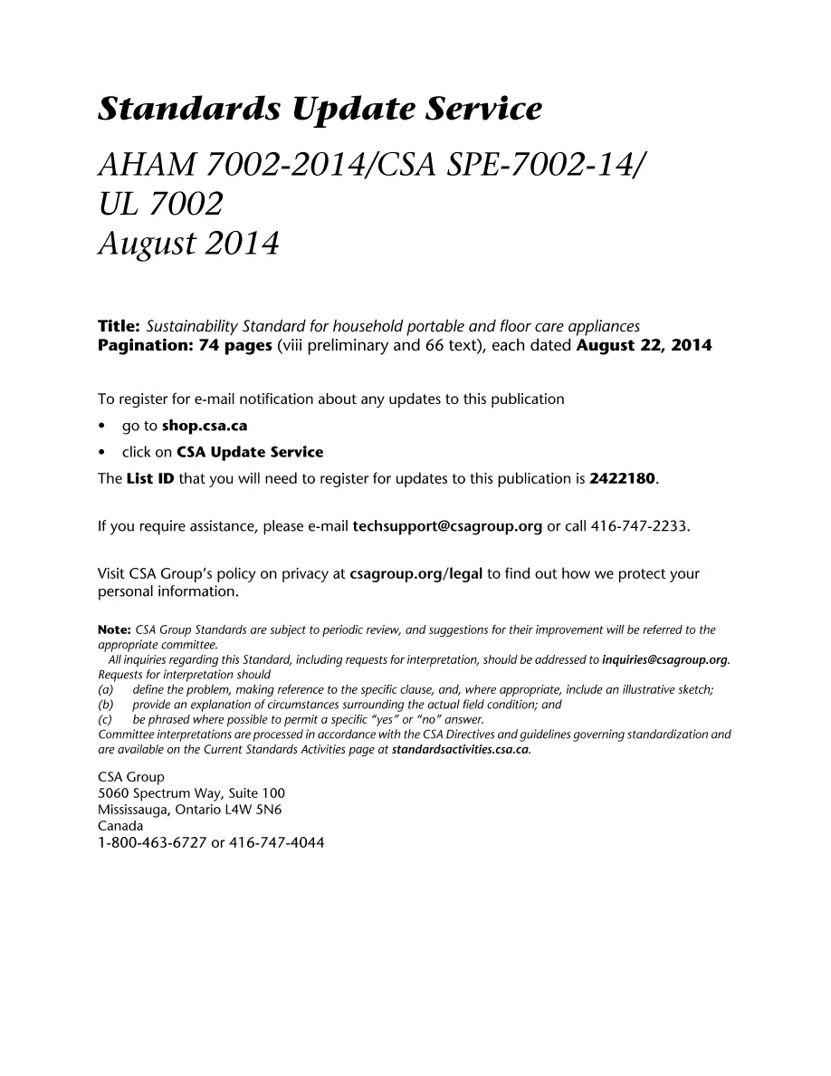 CSA SPE-7002-14 CSA SPE-7002-14 pdf