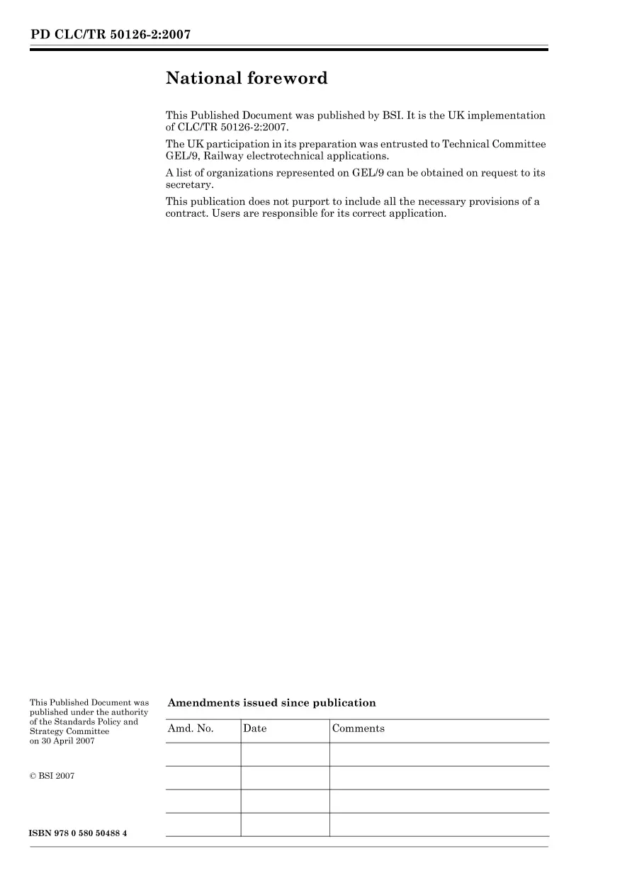 BS PD CLC/TR 50126-2:2007 BS PD CLC/TR 50126-2:2007 pdf