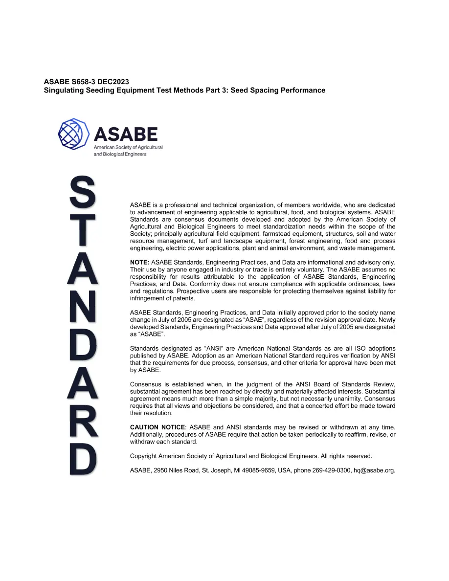 ASAE/ASABE S658-3 pdf