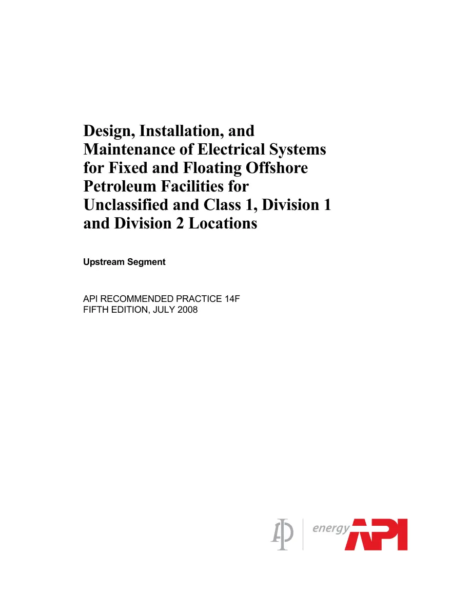 API RP 14F (R2013) API RP 14F (R2013) pdf