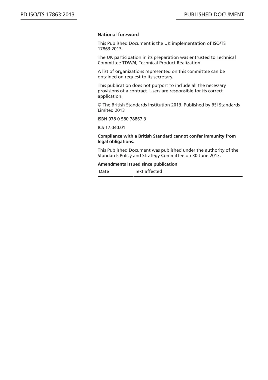 BS PD ISO/TS 17863:2013 BS PD ISO/TS 17863:2013 pdf