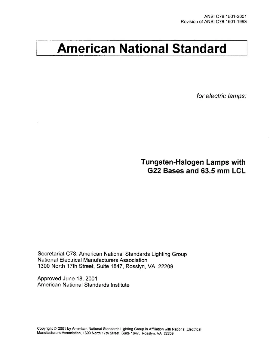 ANSI C78.1501-2001 pdf