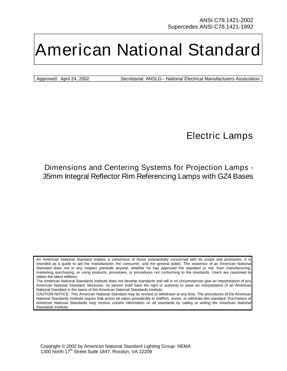 ANSI C78.1421-2002 pdf