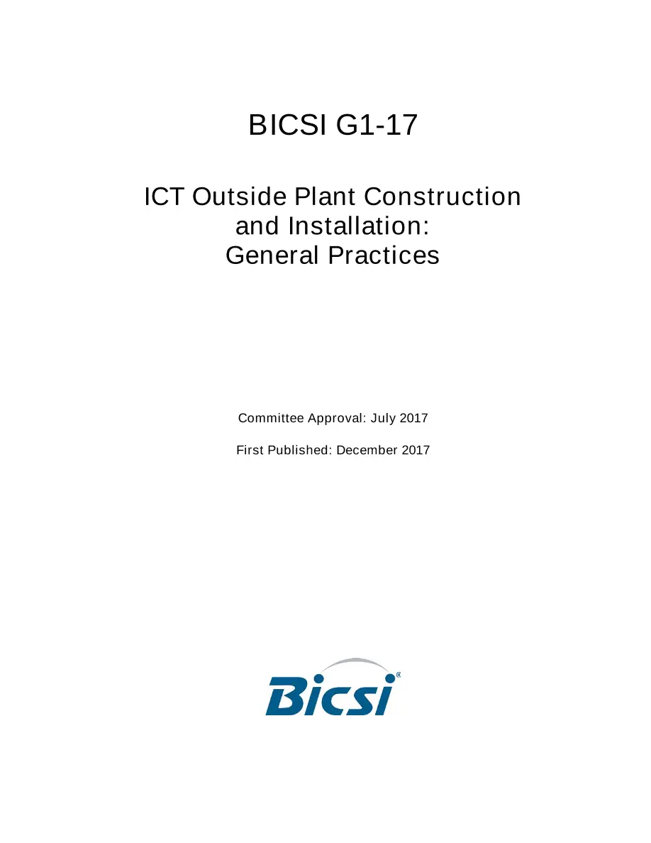 BICSI G1-17 BICSI G1-17 pdf