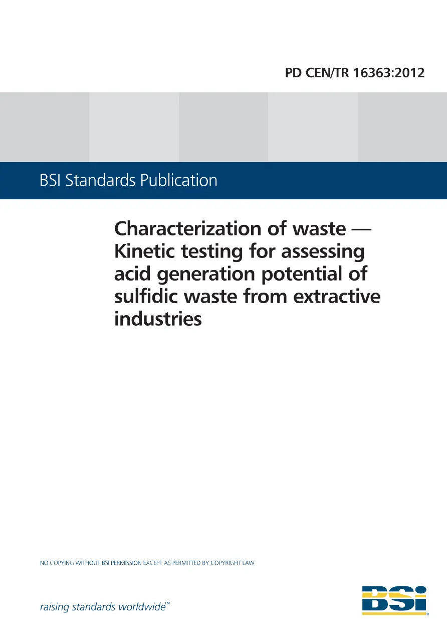 BS PD CEN/TR 16363:2012 BS PD CEN/TR 16363:2012 pdf
