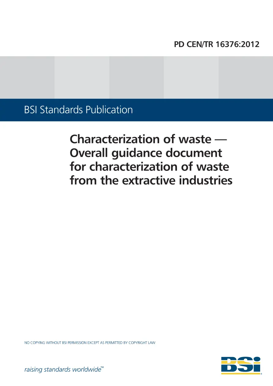 BS PD CEN/TR 16376:2012 pdf