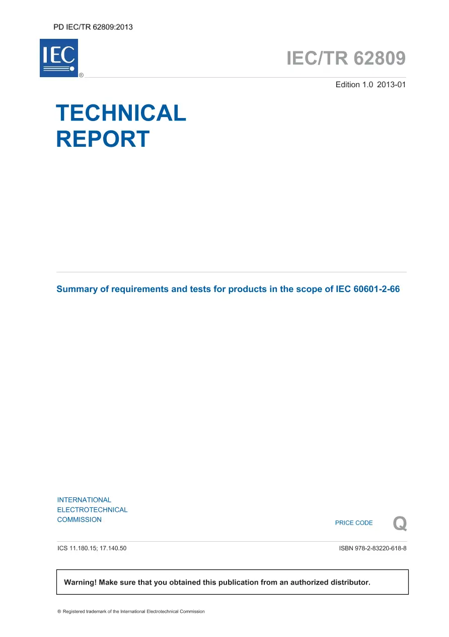 BS PD IEC/TR 62809:2013 BS PD IEC/TR 62809:2013 pdf
