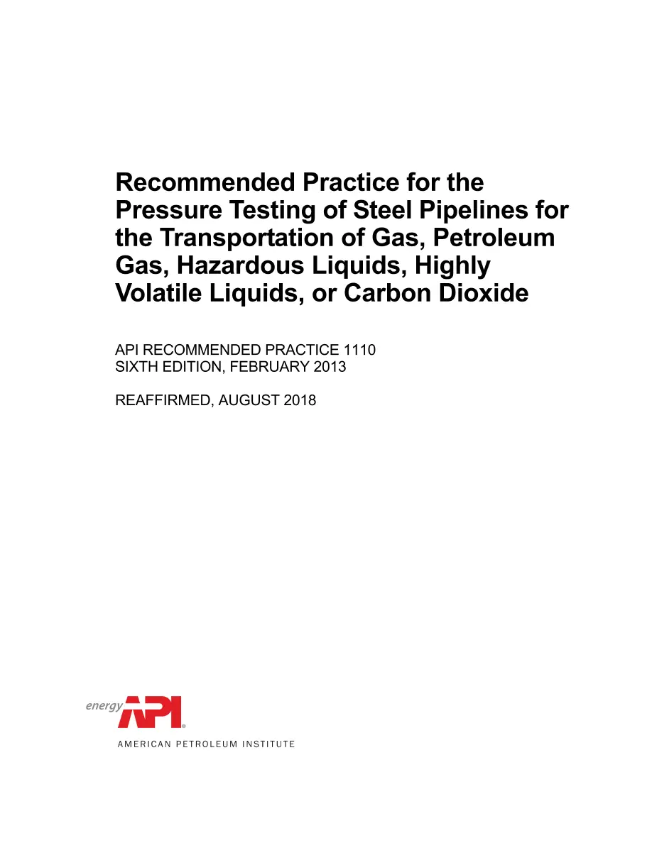 API RP 1110 (R2018) API RP 1110 (R2018) pdf