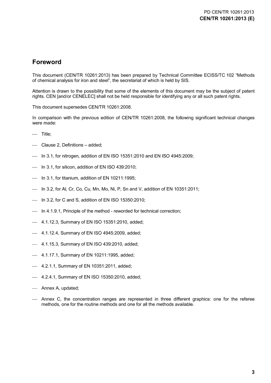 BS PD CEN/TR 10261:2013 BS PD CEN/TR 10261:2013 pdf