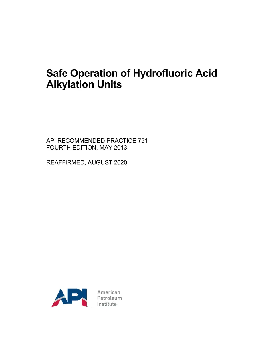 API RP 751 (R2020) API RP 751 (R2020) pdf