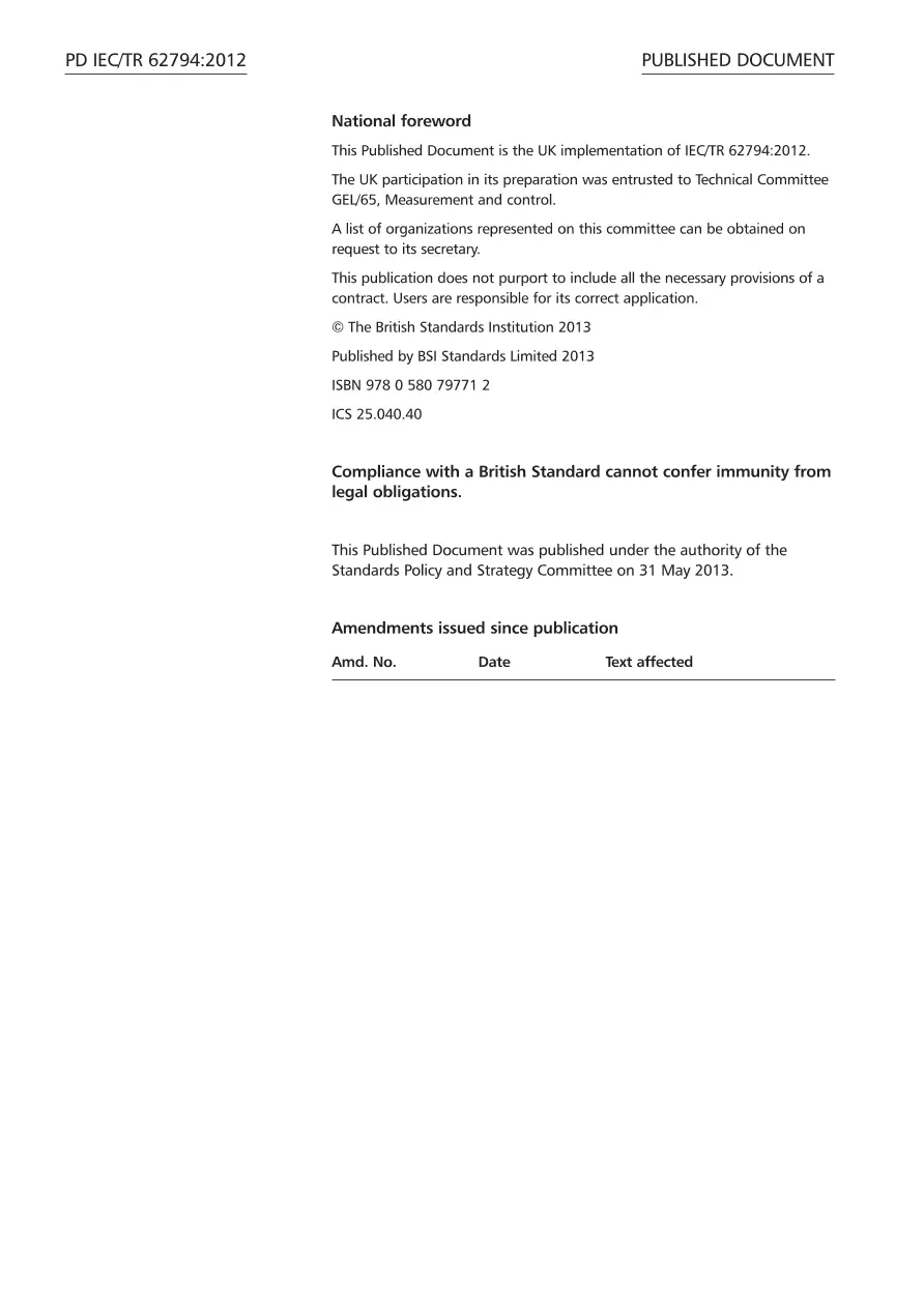 BS PD IEC/TR 62794:2012 BS PD IEC/TR 62794:2012 pdf