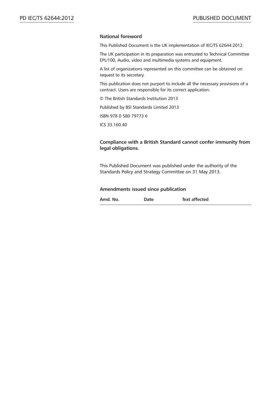 BS PD IEC/TS 62644:2012 BS PD IEC/TS 62644:2012 pdf