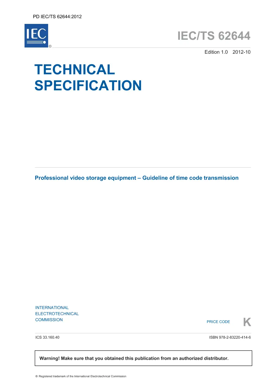 BS PD IEC/TS 62644:2012 BS PD IEC/TS 62644:2012 pdf