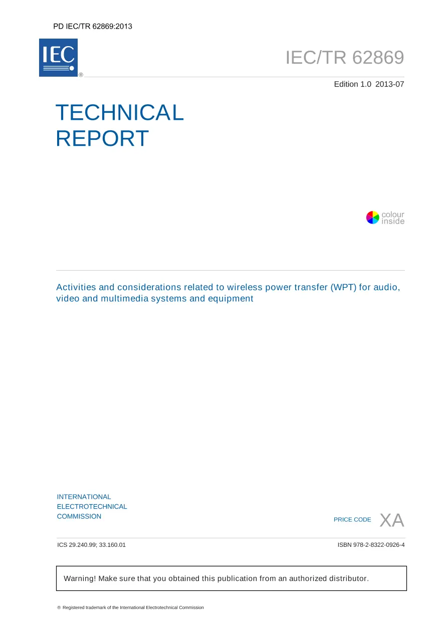 BS PD IEC/TR 62869:2013 BS PD IEC/TR 62869:2013 pdf