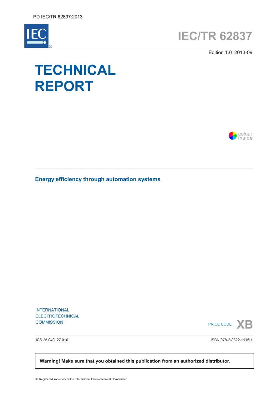 BS PD IEC/TR 62837:2013 BS PD IEC/TR 62837:2013 pdf
