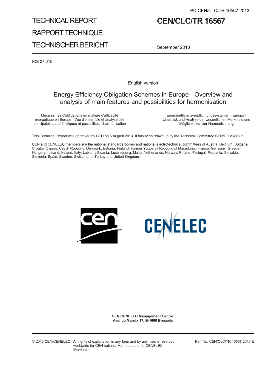 BS PD CEN/CLC/TR 16567:2013 pdf