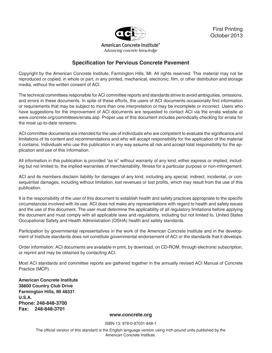 ACI 522.1M-13 pdf