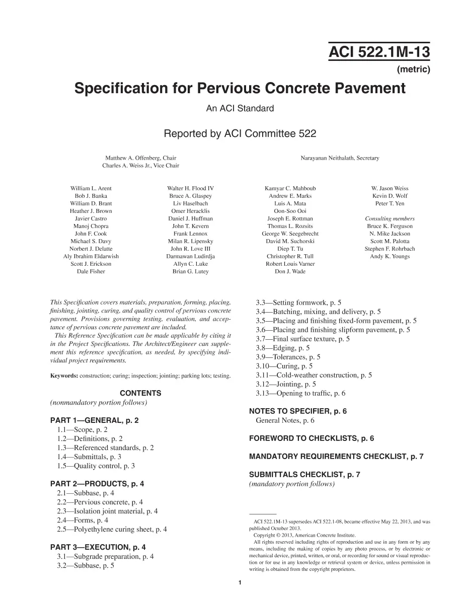 ACI 522.1M-13 pdf