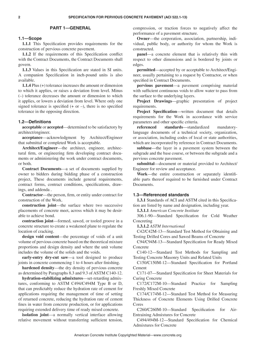 ACI 522.1M-13 pdf