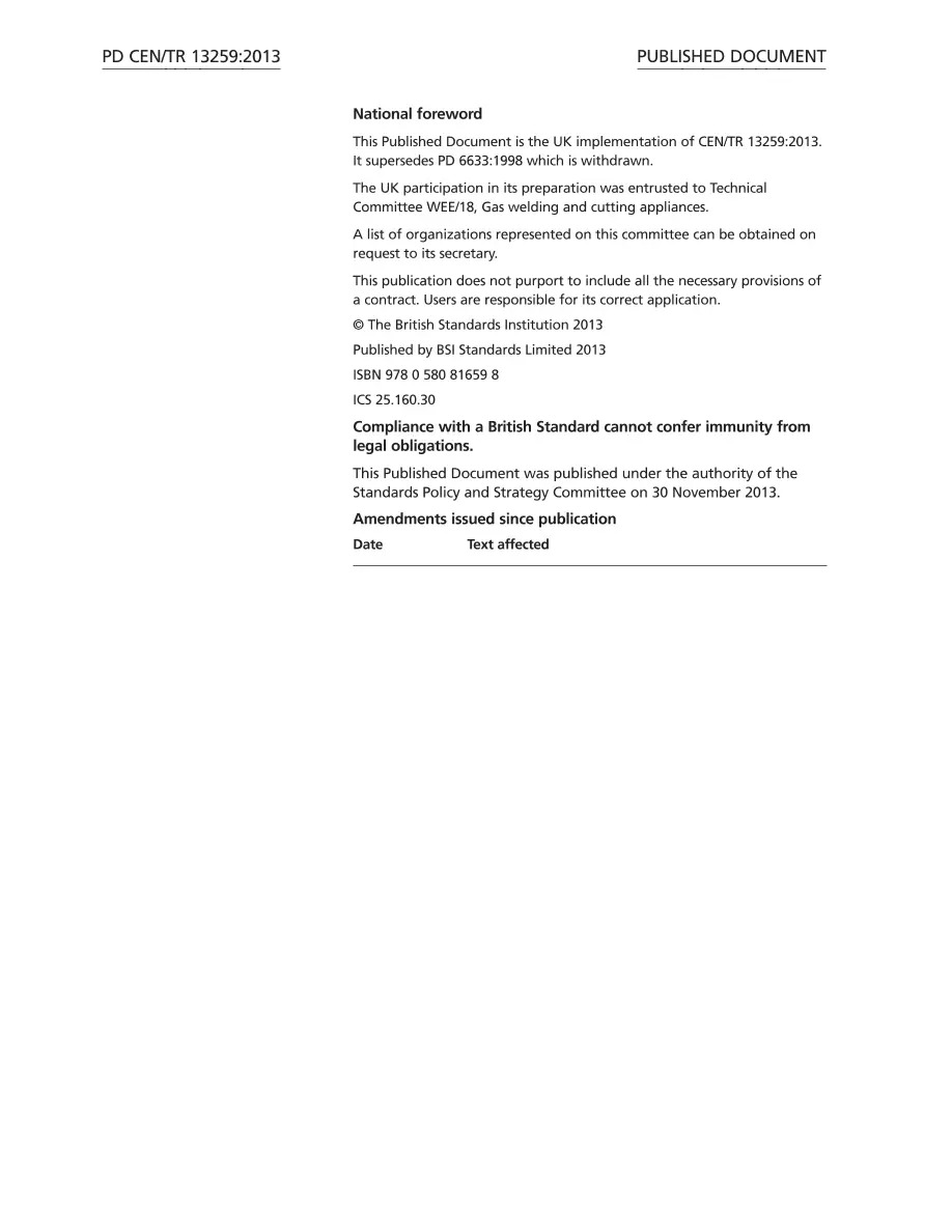 BS PD CEN/TR 13259:2013 BS PD CEN/TR 13259:2013 pdf